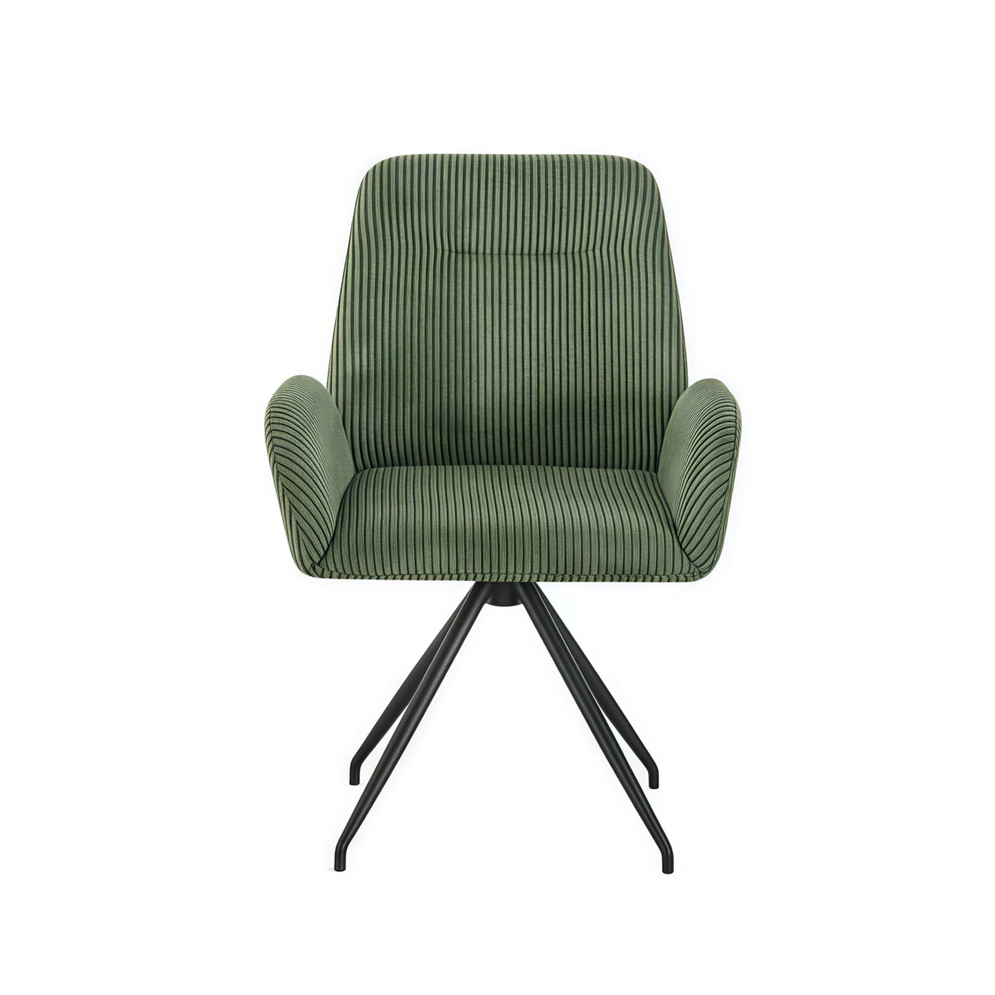 Dexter Linen Armchair – Green Upholstery with Powder-Coated Iron Legs