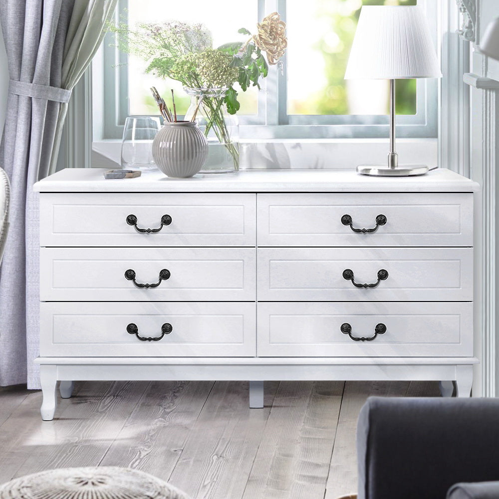 Artiss 6 Chest of Drawers - KUBI White