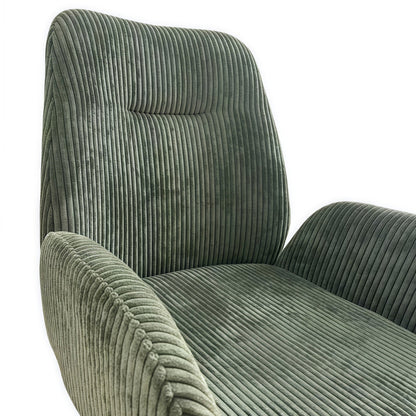Dexter Linen Armchair – Green Upholstery with Powder-Coated Iron Legs
