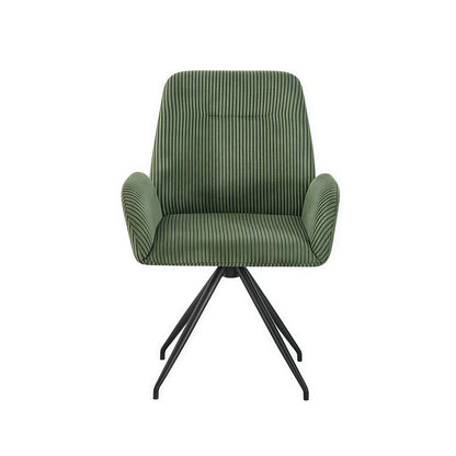 Dexter Linen Armchair – Green Upholstery with Powder-Coated Iron Legs