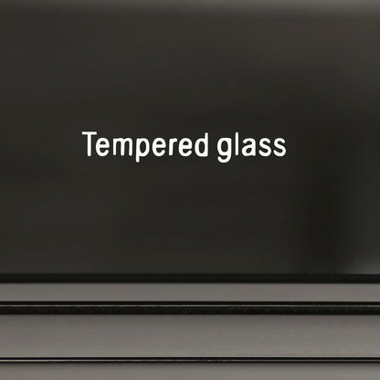 TV Cabinet with 3 Storage Drawers Extendable With Glossy MDF Entertainment Unit in Black Color