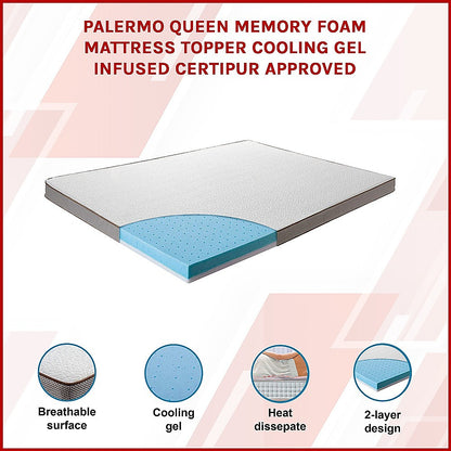Queen Cooling Gel Memory Foam Mattress Topper – CertiPUR-US® Certified Foam