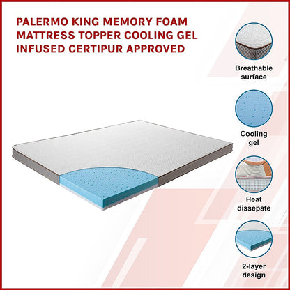 King Cooling Gel Memory Foam Mattress Topper – CertiPUR-US® Certified Foam